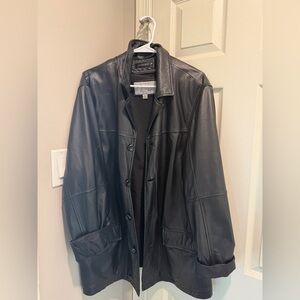 Wilsons Leather Black Trench Coat
